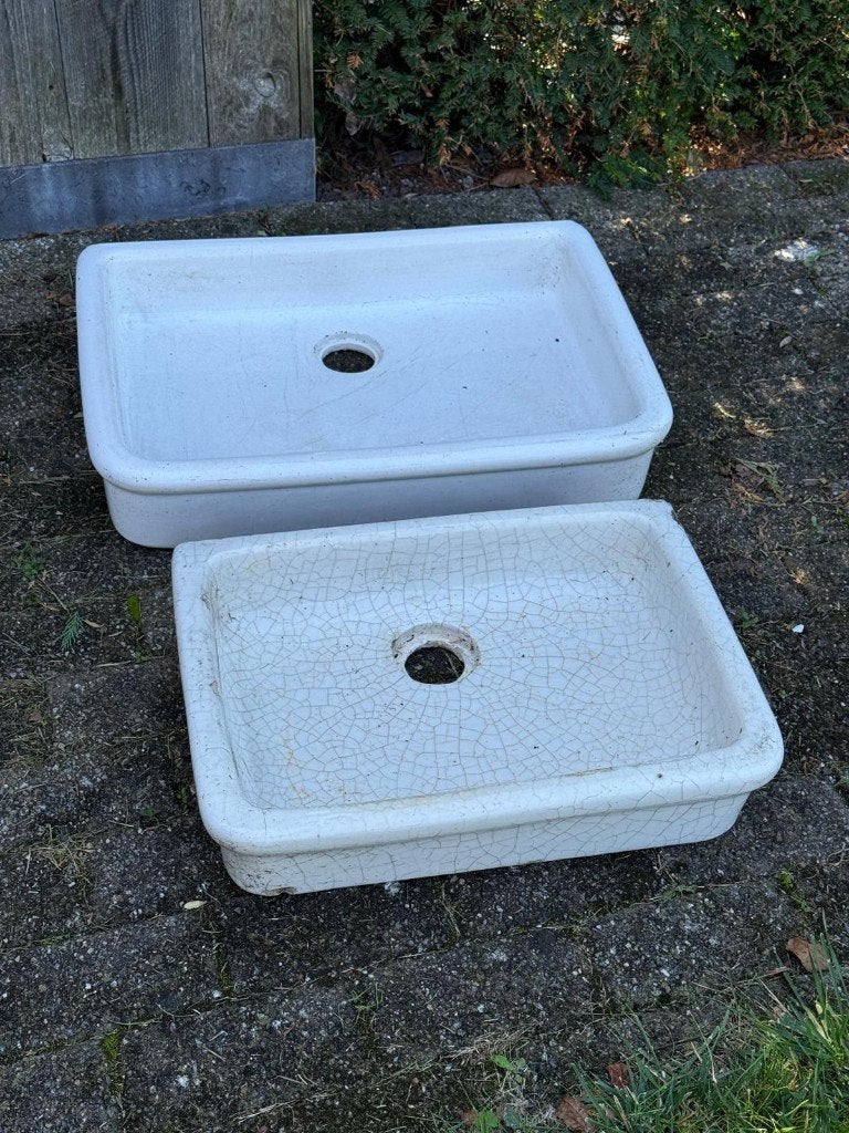 Lavabo vintage, Doe-het-zelf en Bouw, Ophalen, Gebruikt, Steen, Wastafel