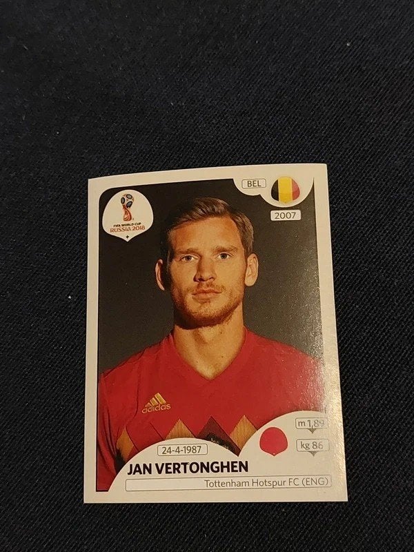 Panini / Sticker : Jan Vertonghen/België/WK 2018, Verzamelen, Ophalen of Verzenden, Nieuw, Poster, Plaatje of Sticker