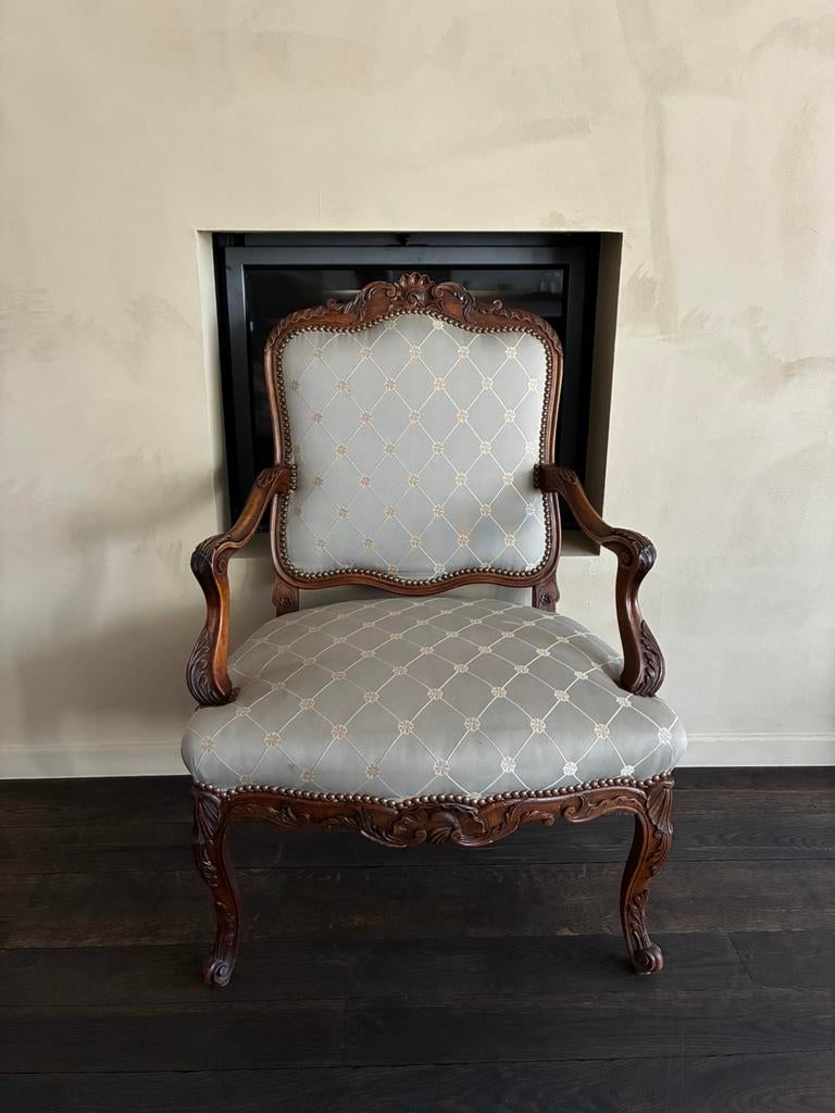Grey Vintage victorian chair, Ophalen of Verzenden
