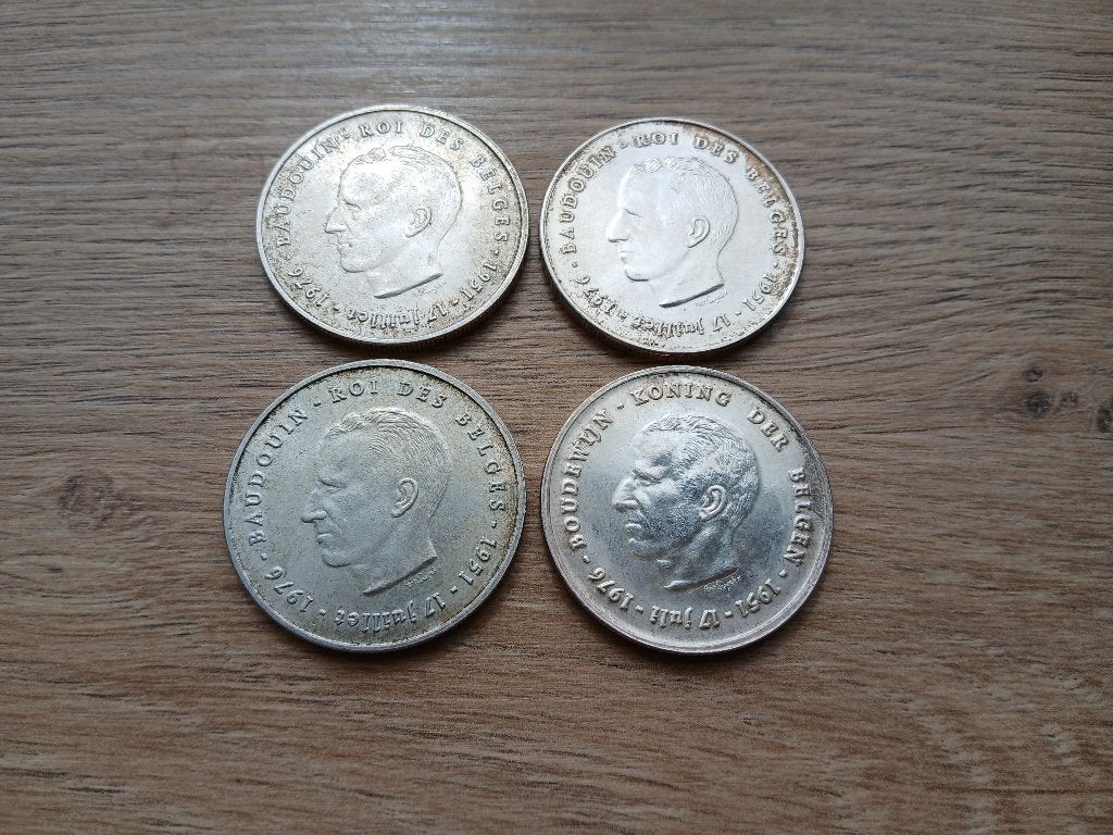 Lot 4x 250 Frank 1976 Boudewijn, Enlèvement ou Envoi, Argent, Argent