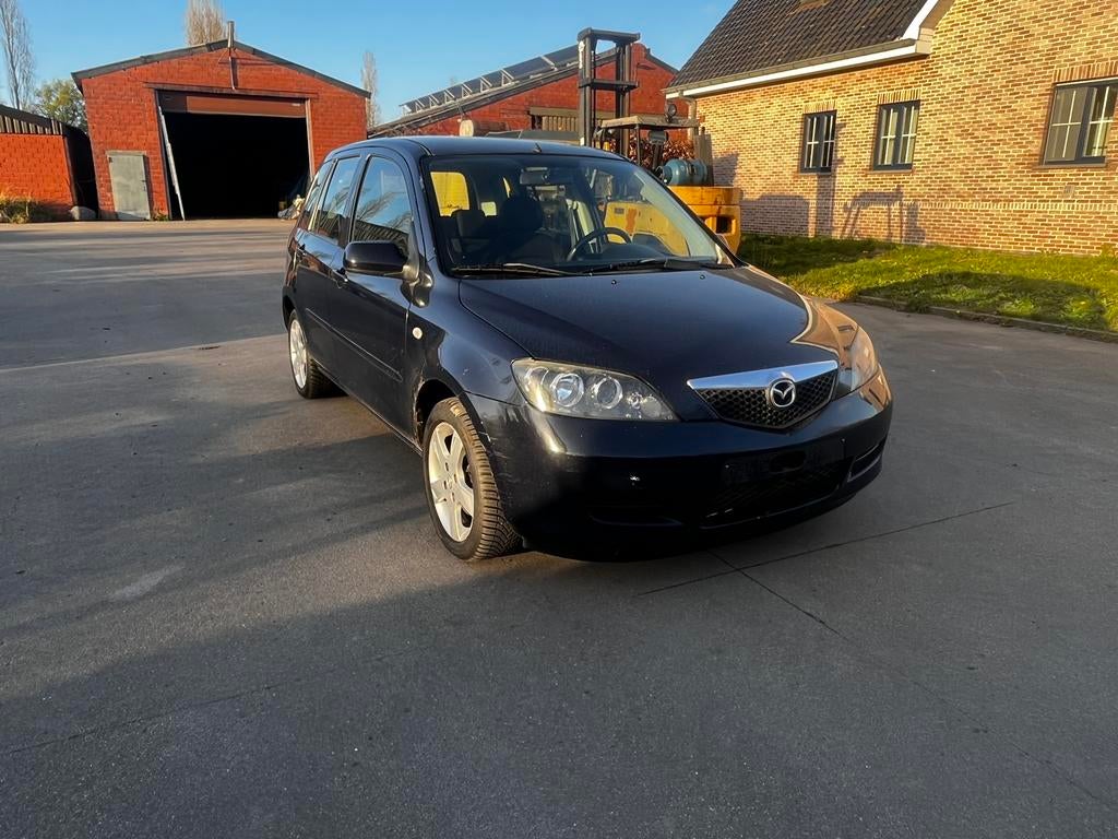MAZDA 2 BENZINE 1.2 AUTOMAT VAN 2008 MET 137DKM MET AIRCO, Stof, Zwart, Blauw, Bedrijf