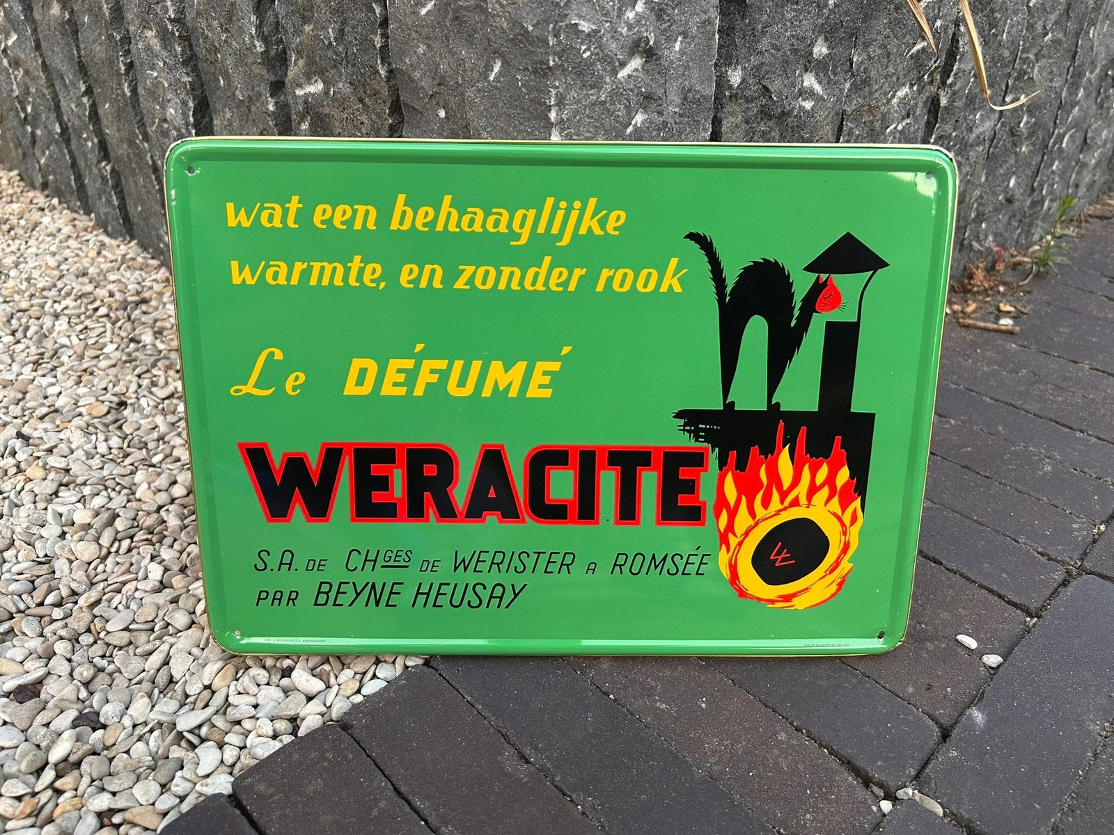 Reclamebord weracite blik, Verzamelen, Ophalen of Verzenden, Nieuw, Reclamebord