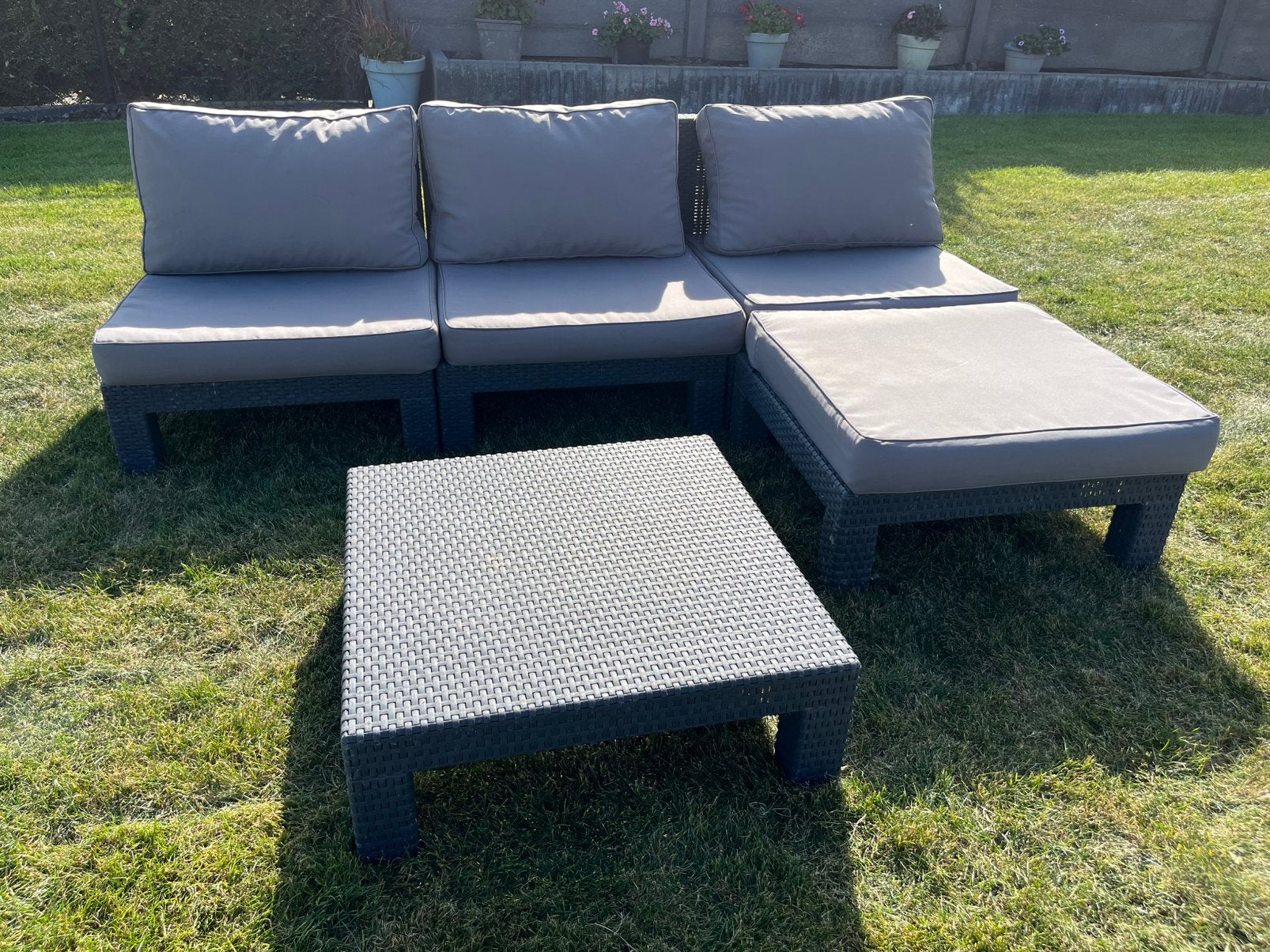 Loungeset met kussens Allibert, Jardin & Terrasse, Enlèvement, Utilisé, Synthétique, Sets de jardin