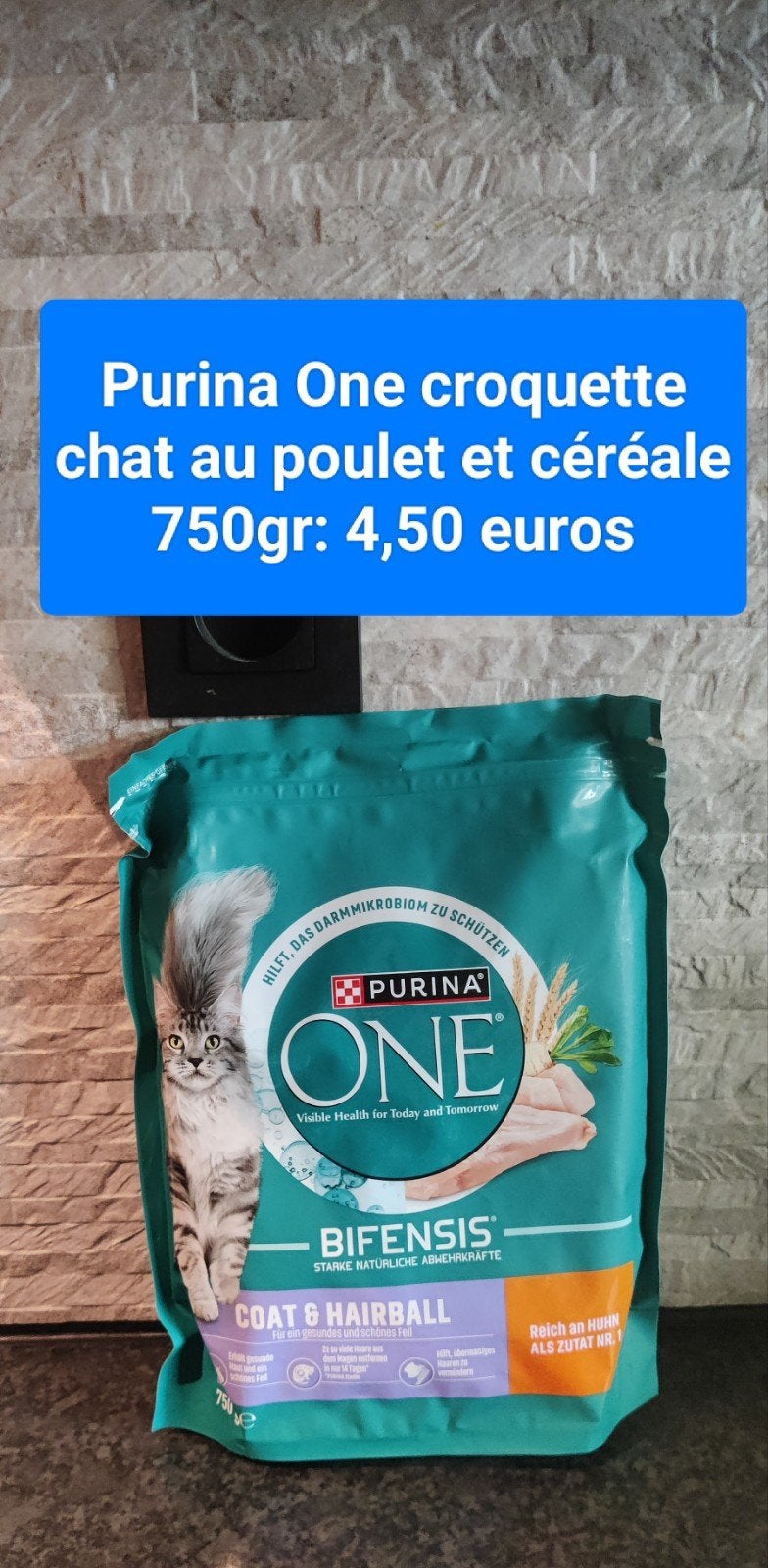 Purina One croquette chat au poulet et céréale 750 gr, Enlèvement, Chat