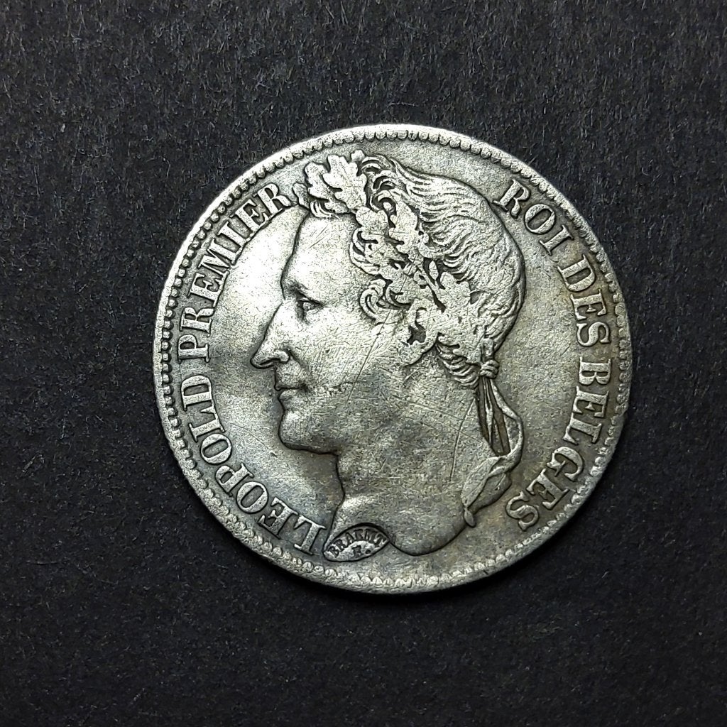 België 1 frank zilver Leopold I gelauwerd 1833, Zilver, Ophalen of Verzenden, Losse munt, Zilver