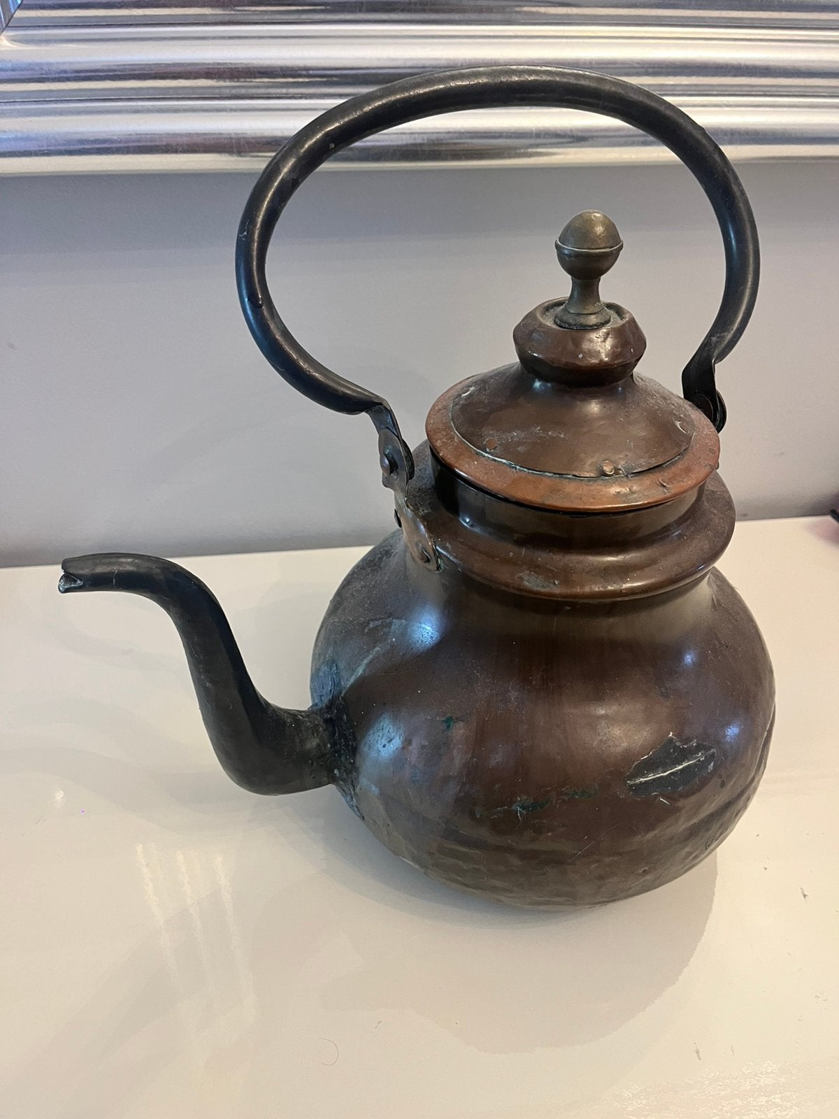 bouilloire ancienne en cuivre, probablement du XIXe siècle, Enlèvement ou Envoi