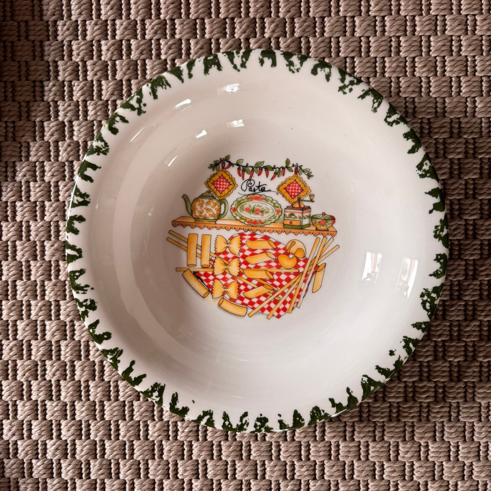 Vintage CMS Italy pasta set, Ophalen, Gebruikt, Keramiek, Bord(en)