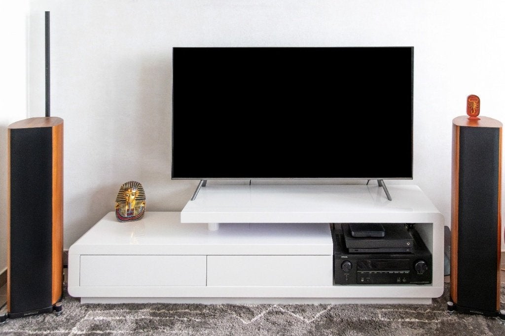 TV-meubel wit hoogglans "artaban", Ophalen, 150 tot 200 cm, Zo goed als nieuw, Minder dan 100 cm