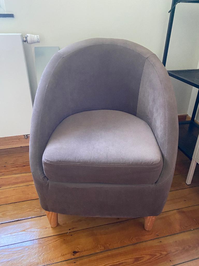 Fauteuil velours marron, Enlèvement, Comme neuf, Tissus
