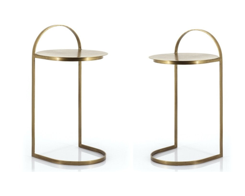 SET 2x BIJZETTAFELS, Ophalen, Gebruikt, Metaal of Aluminium, Rond