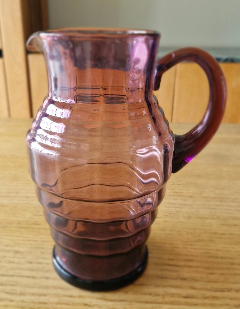 Carafe à eau en verre art déco de Bordeaux, Enlèvement ou Envoi