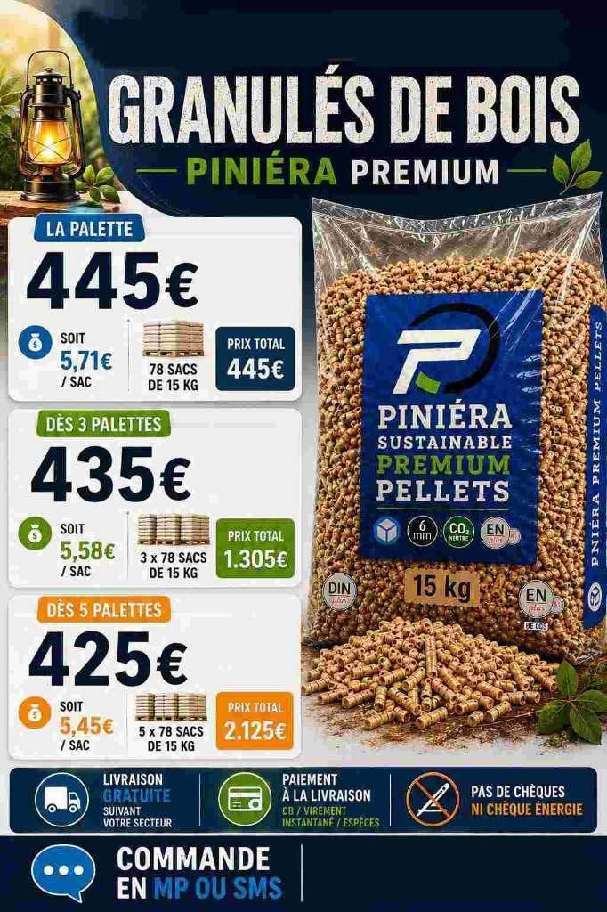 Palette de pellets 100% résineux paiement a la livraison, 6 m³ ou plus, Envoi, Autres essences de bois, Bûches