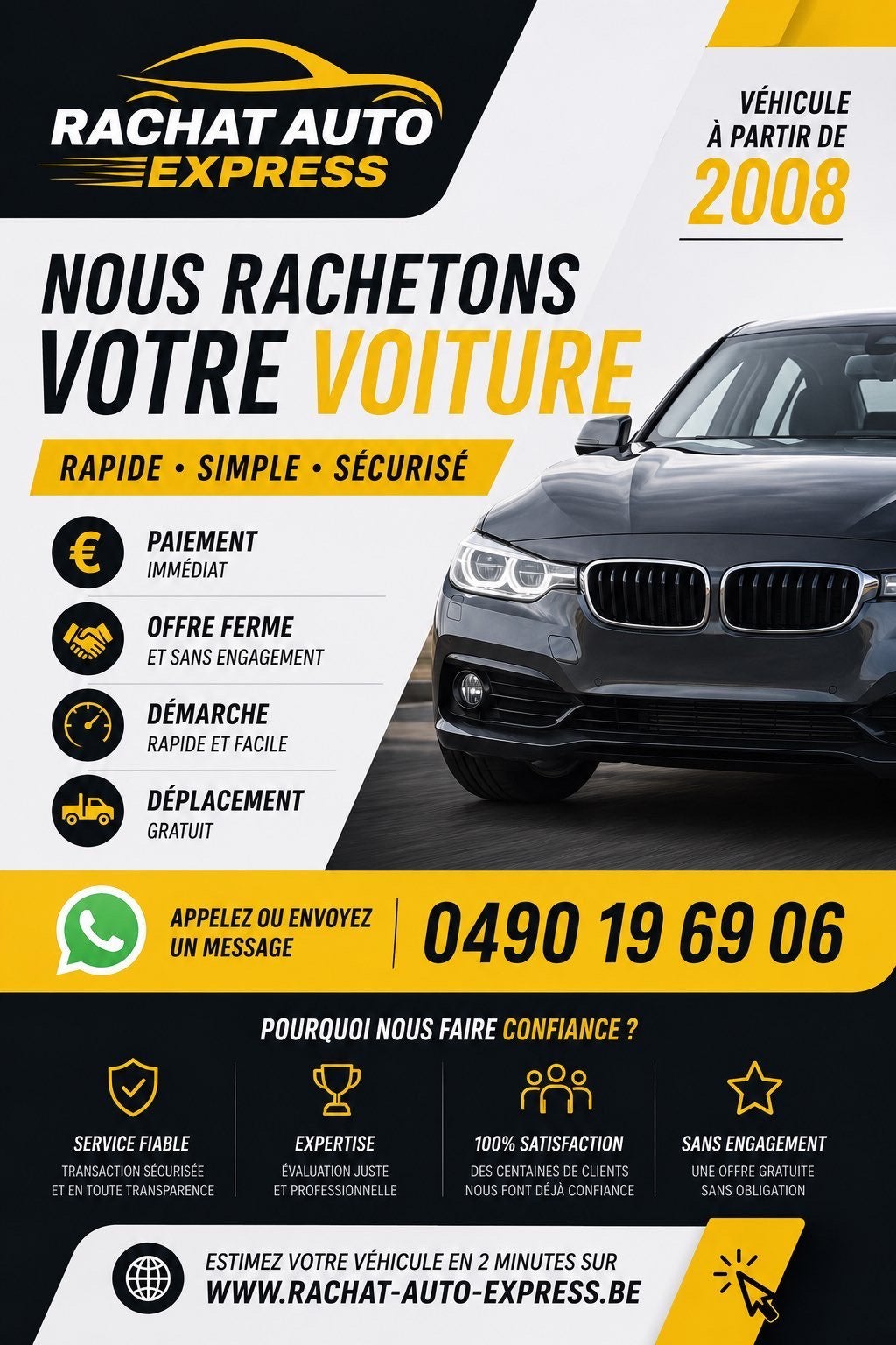 Rachat Voiture express, Enlèvement ou Envoi