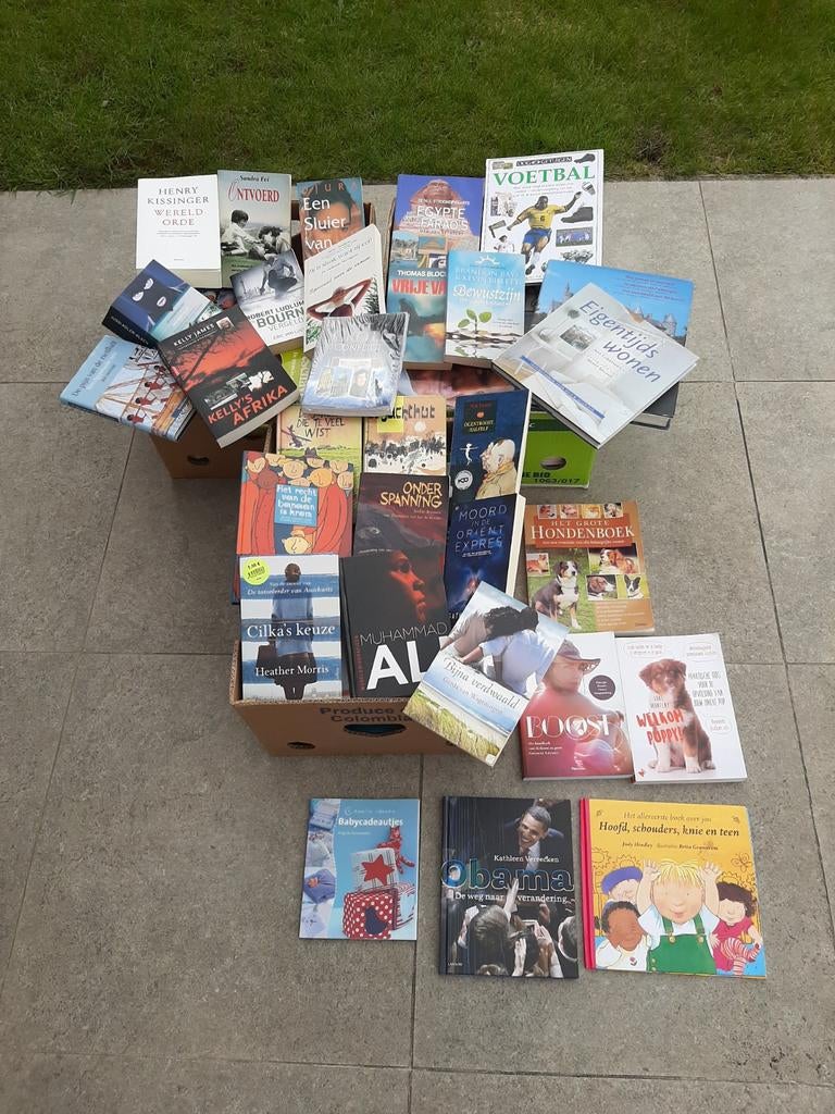 3 overvolle dozen nederlandstalige boeken, Boeken, Ophalen