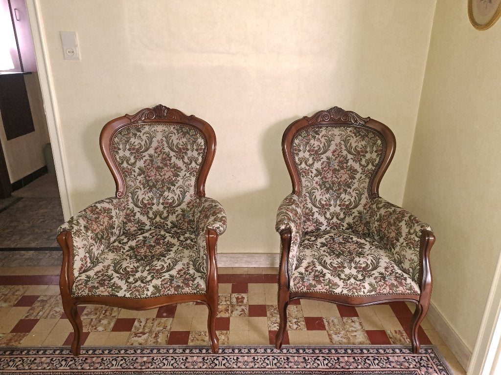 4 zeteltjes Louis XV stijl, Ophalen, Gebruikt, Hout, Klassiek