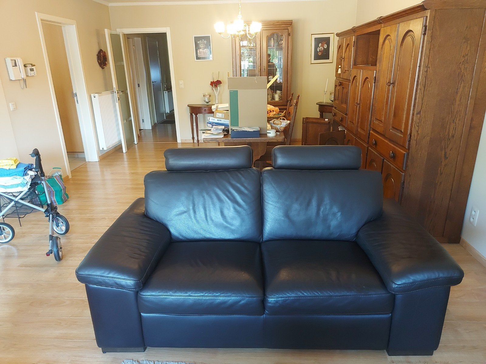 Superdegelijk salon in bruin leder, Huis en Inrichting, Ophalen, Zo goed als nieuw, Leer
