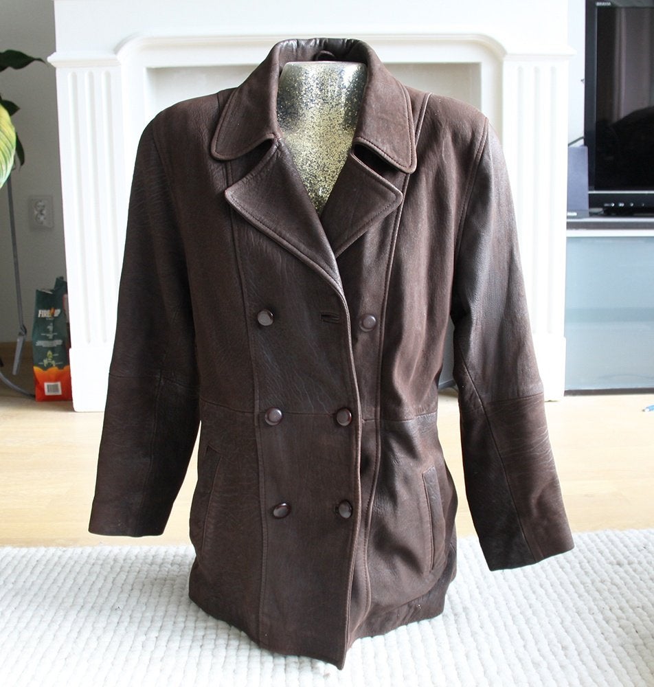 Mooie Bruin Leren Dames Jas (S) € 60,-, Kleding | Dames, ANDERE, Bruin, Verzenden, Zo goed als nieuw