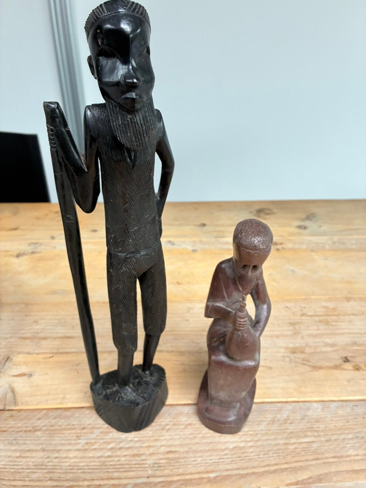 2 Afrikaanse houten beeldjes, Ophalen of Verzenden