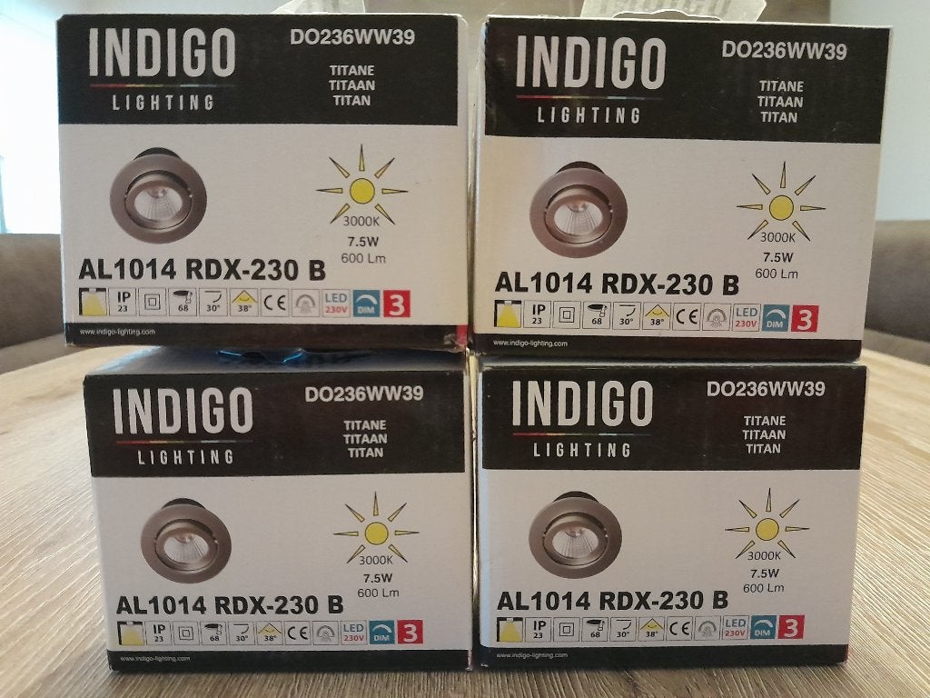 4 inbouwspots LED, Maison & Meubles, Lampes | Spots, Neuf, Spot encastrable, Métal, Autres culots, Dimmable, Source lumineuse incluse