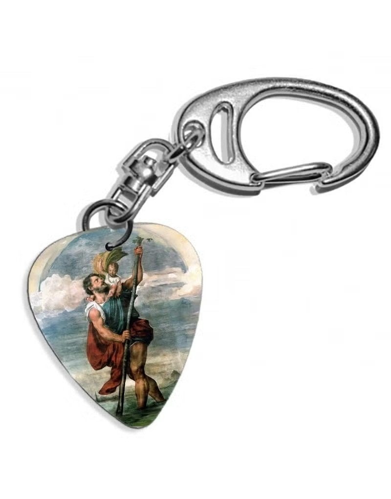 Plectrum sleutelhanger Heilige Christoffel, Verzamelen, Ophalen of Verzenden, Nieuw, Kleding