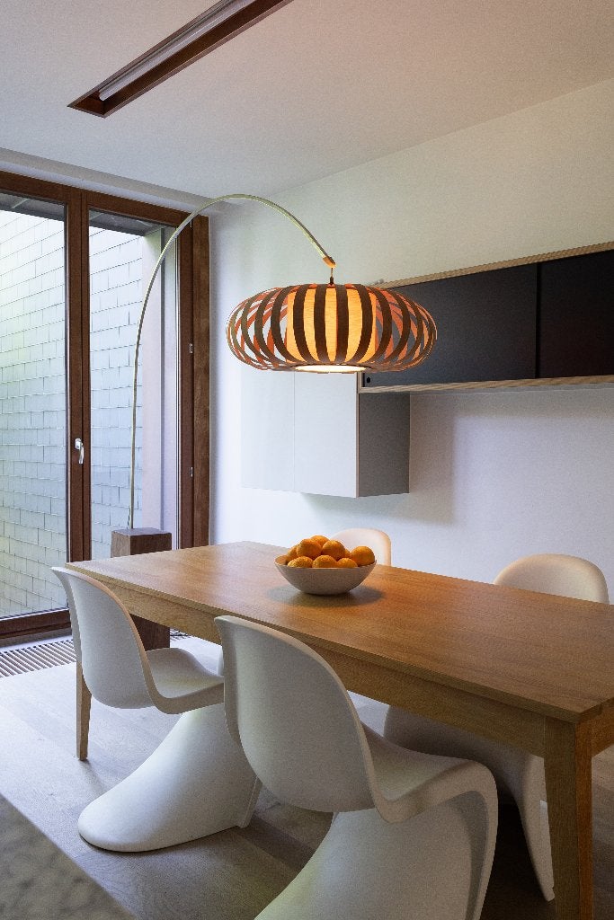 Houten designlamp met warmgevend licht, Ophalen, Design, warme look, E27 (groot), Zo goed als nieuw