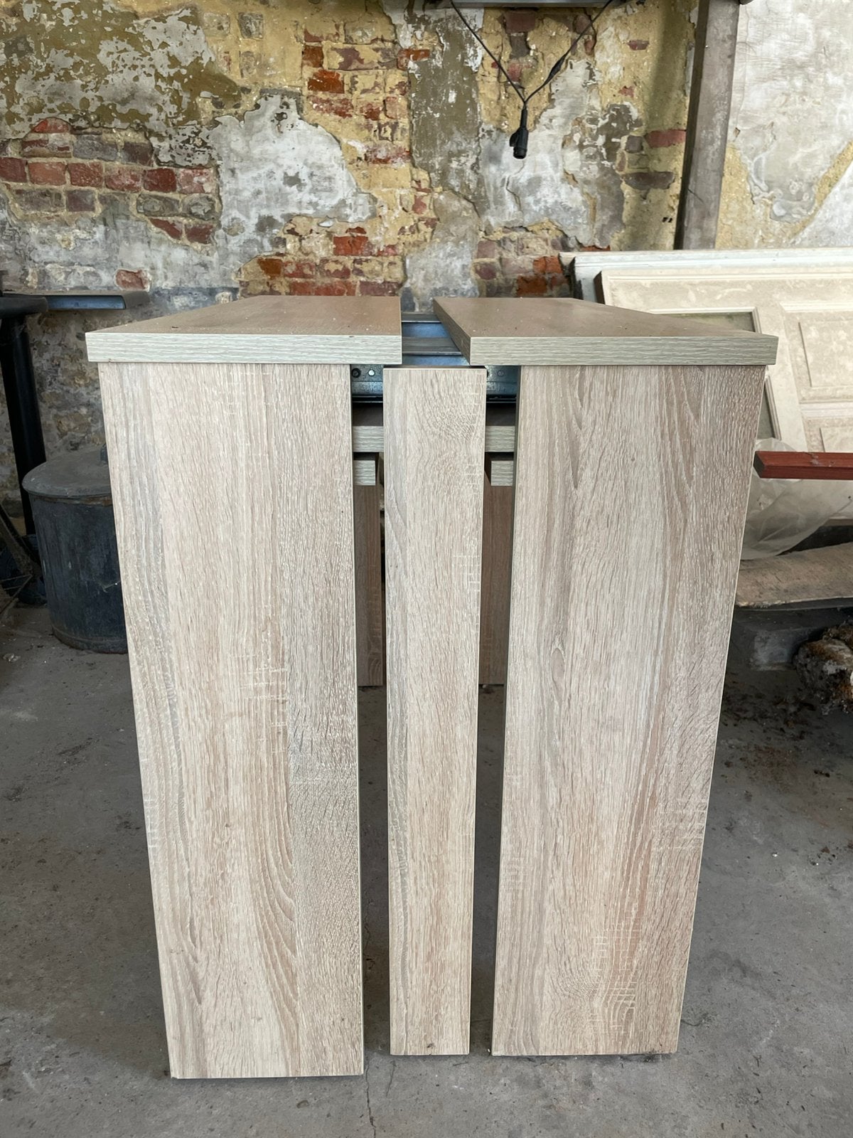 Uitschuifbare eettafel – van 70 cm tot 3 meter – eiklook, Maison & Meubles, Tables | Tables d'appoint, Comme neuf, Enlèvement