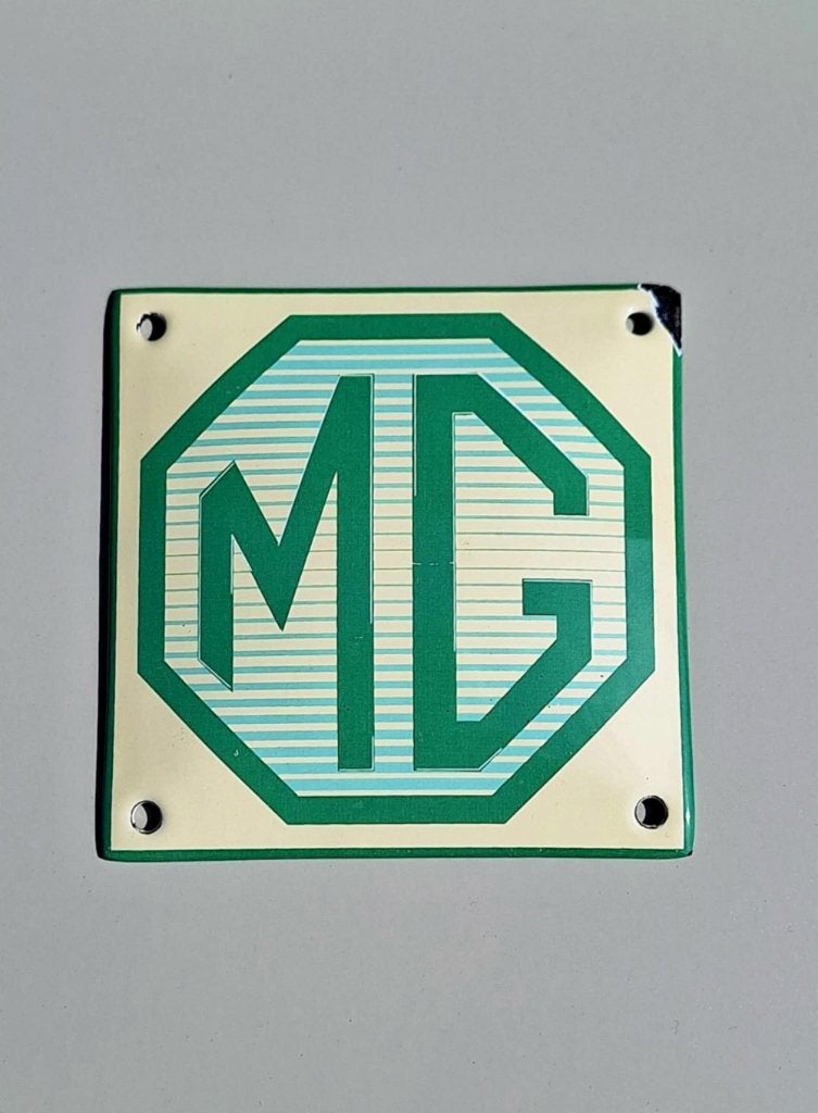 Nieuw MG emaille reclame bordje 10 x 10 cm., Enlèvement ou Envoi, Neuf, Panneau publicitaire
