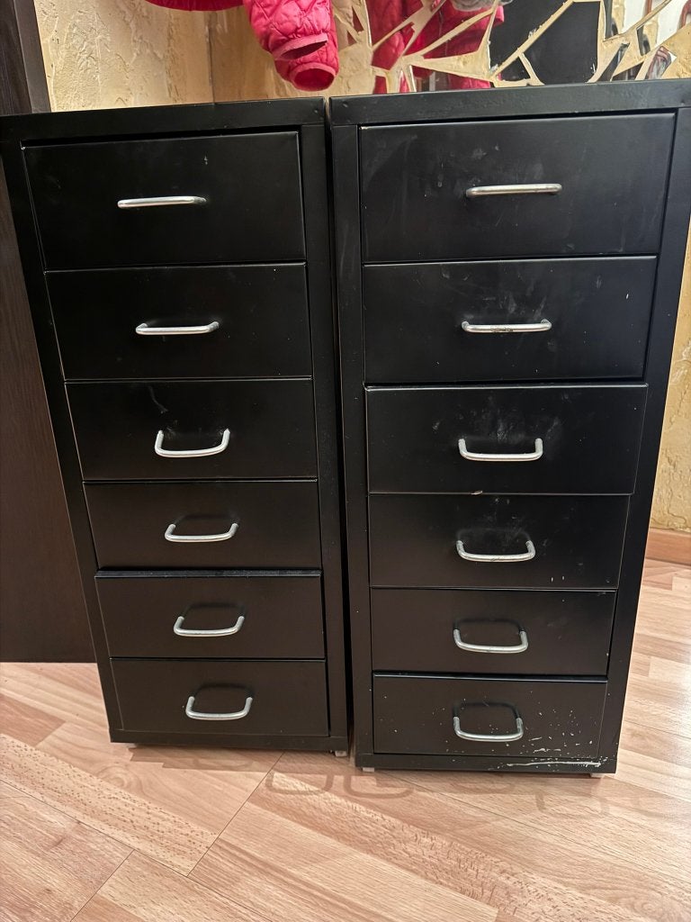 ladekastjes ikea - 2 stuks, Ophalen, Zwart, Gebruikt, Met lades
