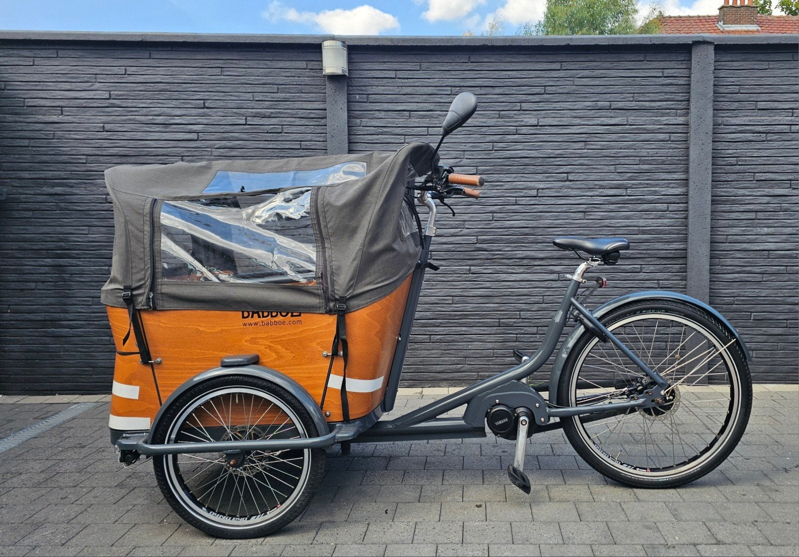 Babboe curve Mountain yamaha middenmotor met alle accessoire, Ophalen, Zo goed als nieuw, 4 kinderen of meer, Huif
