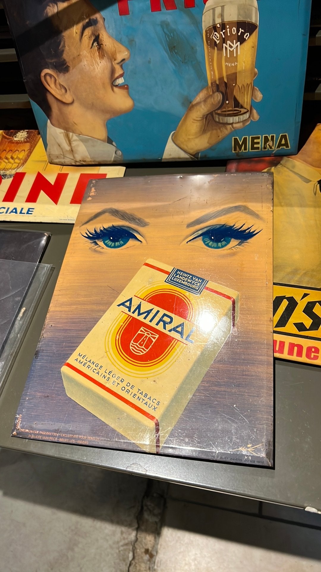 Blikken bordje Amiral  sigaretten1955, Ophalen of Verzenden, Zo goed als nieuw