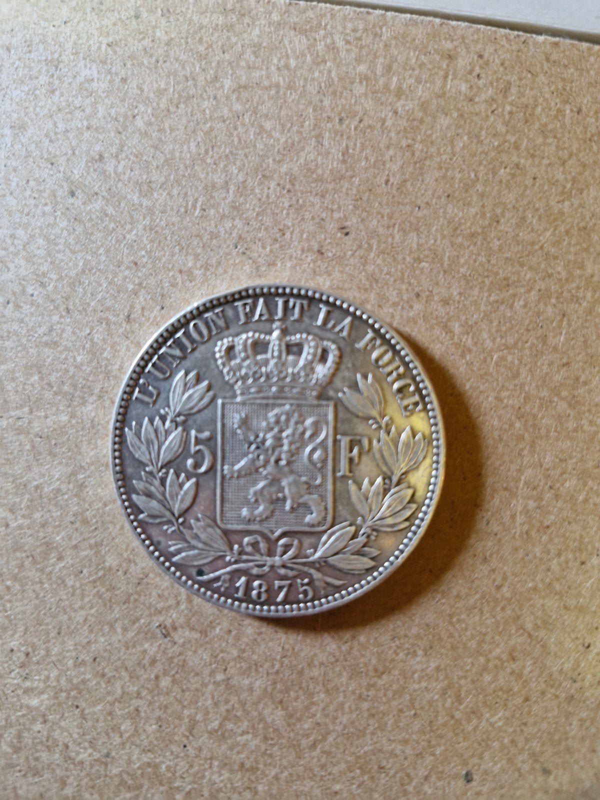 Zilveren munt 5 frank Leopold II, Postzegels en Munten, Munten | Nederland, Ophalen
