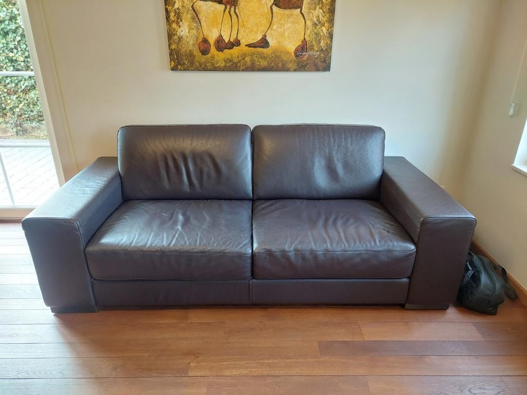 2-zits en 3-zits zetel van Natuzzi in bruin, Huis en Inrichting, Ophalen