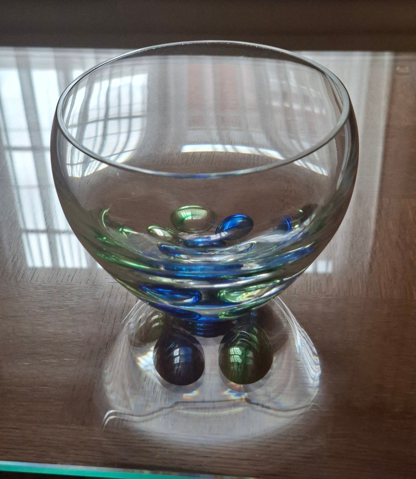 Vase de collection Bubble blue verrerie Langham Glass, Enlèvement