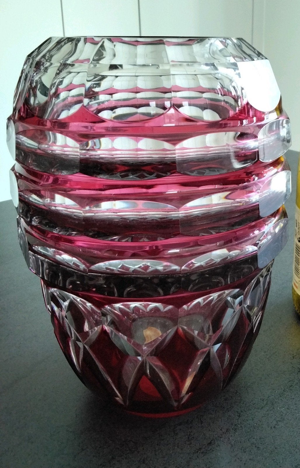 Val St Lambert - Grand vase VSL modèle Aberdeen., Antiquités & Art, Enlèvement ou Envoi