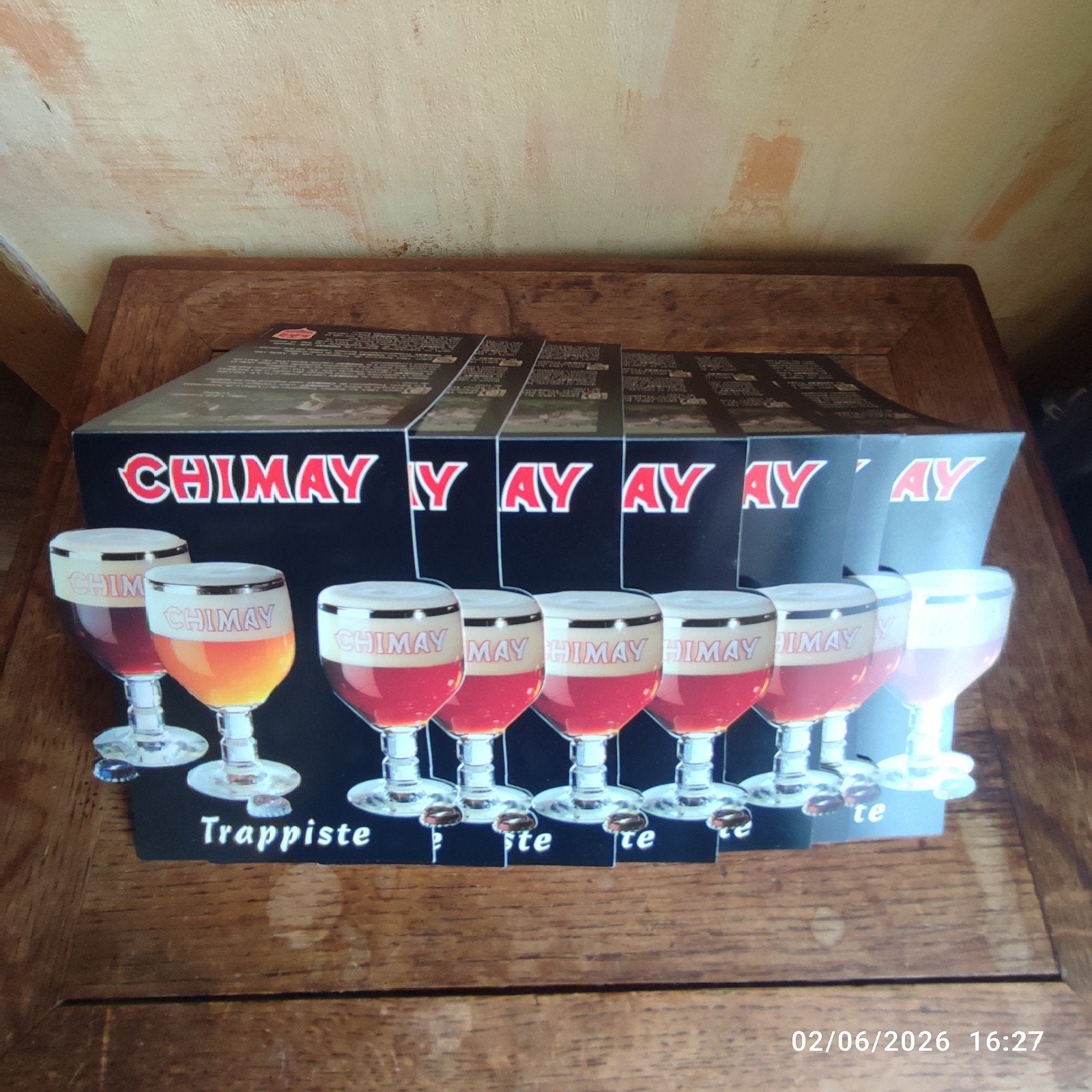 10 TRAPPISTS CHIMAY tafeladvertenties., Verzamelen, Ophalen of Verzenden, Zo goed als nieuw, Reclamebord, Plaat of Schild, Overige merken