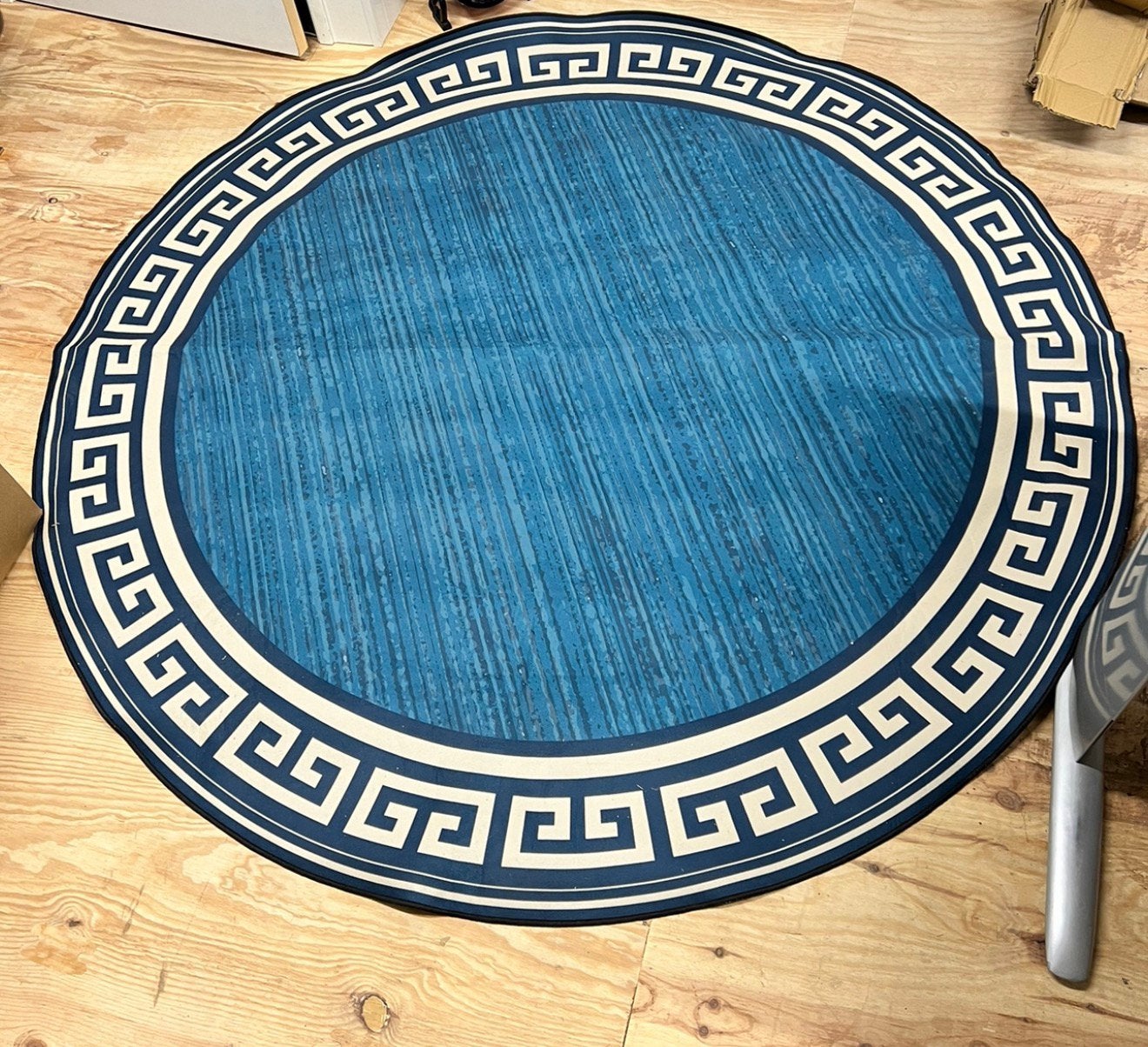 XL rond vloerkleed tapijt 200cm ronde cirkel Chinese stijl, Huis en Inrichting, Stoffering | Tapijten en Vloerkleden, Blauw, Rond