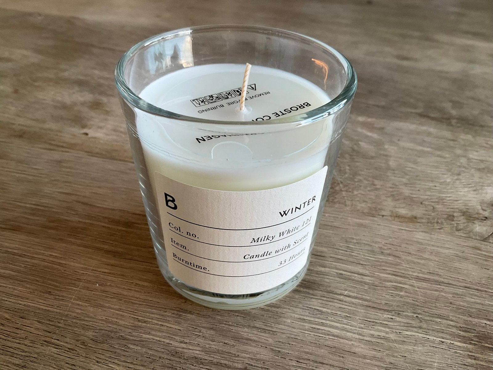 Broste Kopenhagen Winter geurkaars nieuw in verpakking, Huis en Inrichting, Wit, Nieuw, Ophalen of Verzenden, Glas