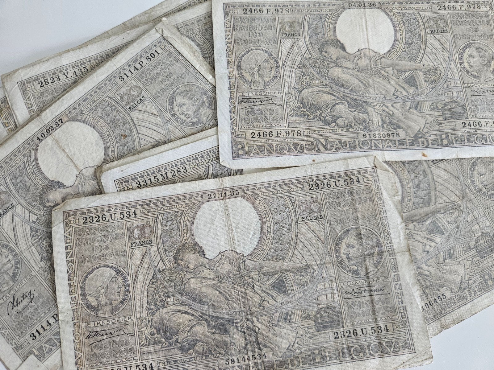 100 francs 20 billets Belga, Enlèvement ou Envoi