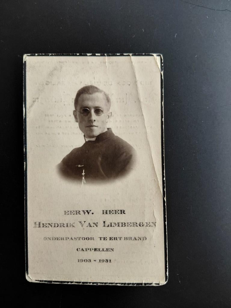 Bidprent Hendrik Van Limbergen, Verzenden, Bidprentje
