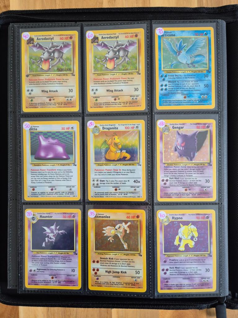 Pokémon full Fossil set 1999, Hobby en Vrije tijd, Verzamelkaartspellen | Pokémon, Ophalen of Verzenden, Zo goed als nieuw, Meerdere kaarten