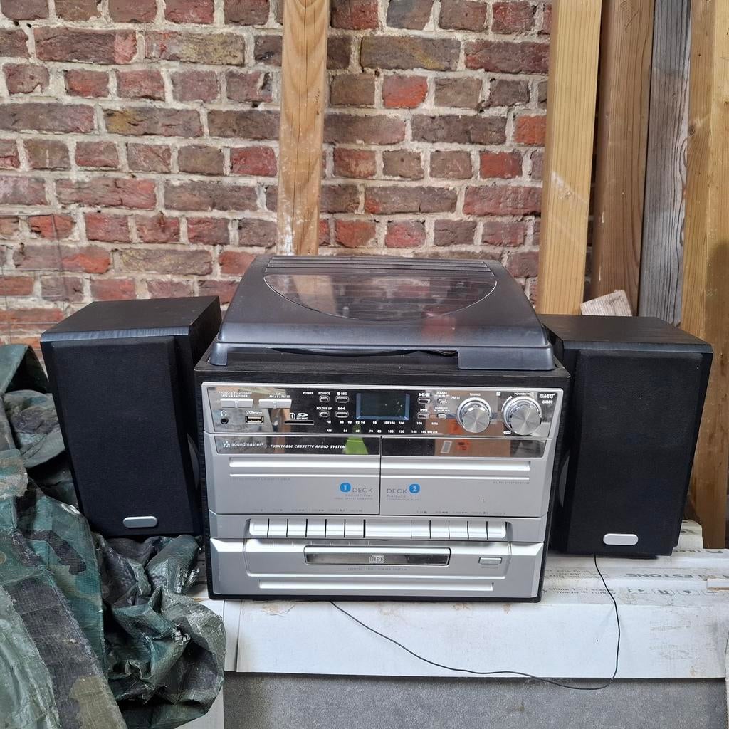 Soundmaster radio met platenspeler en cassette recorder, Microset, Ophalen, Overige merken, Tuner of Radio