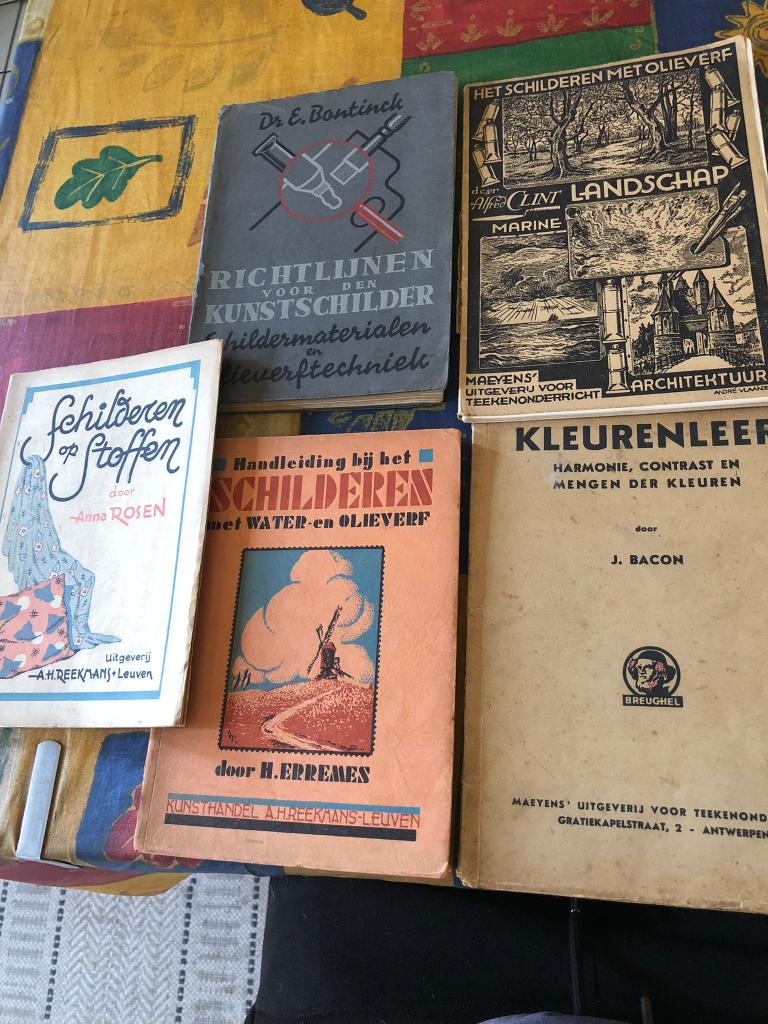 Pakket retro/vintage schilder/tekenboekjes, Ophalen of Verzenden