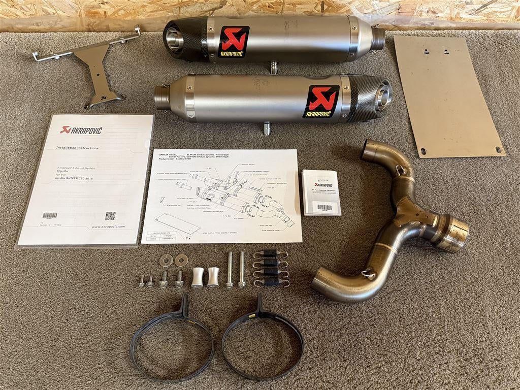 Akrapovic uitlaten dempers Aprilia Shiver 750 GT 2010-2016, Envoi, Utilisé