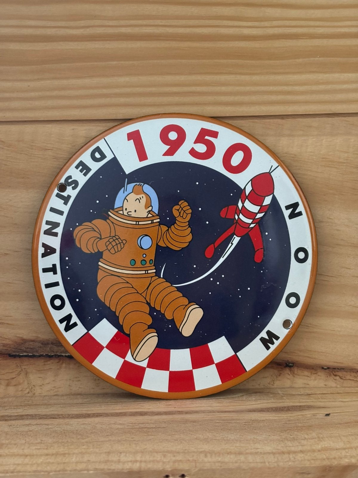 Plaque émaillée tintin, Antiquités & Art, Enlèvement ou Envoi