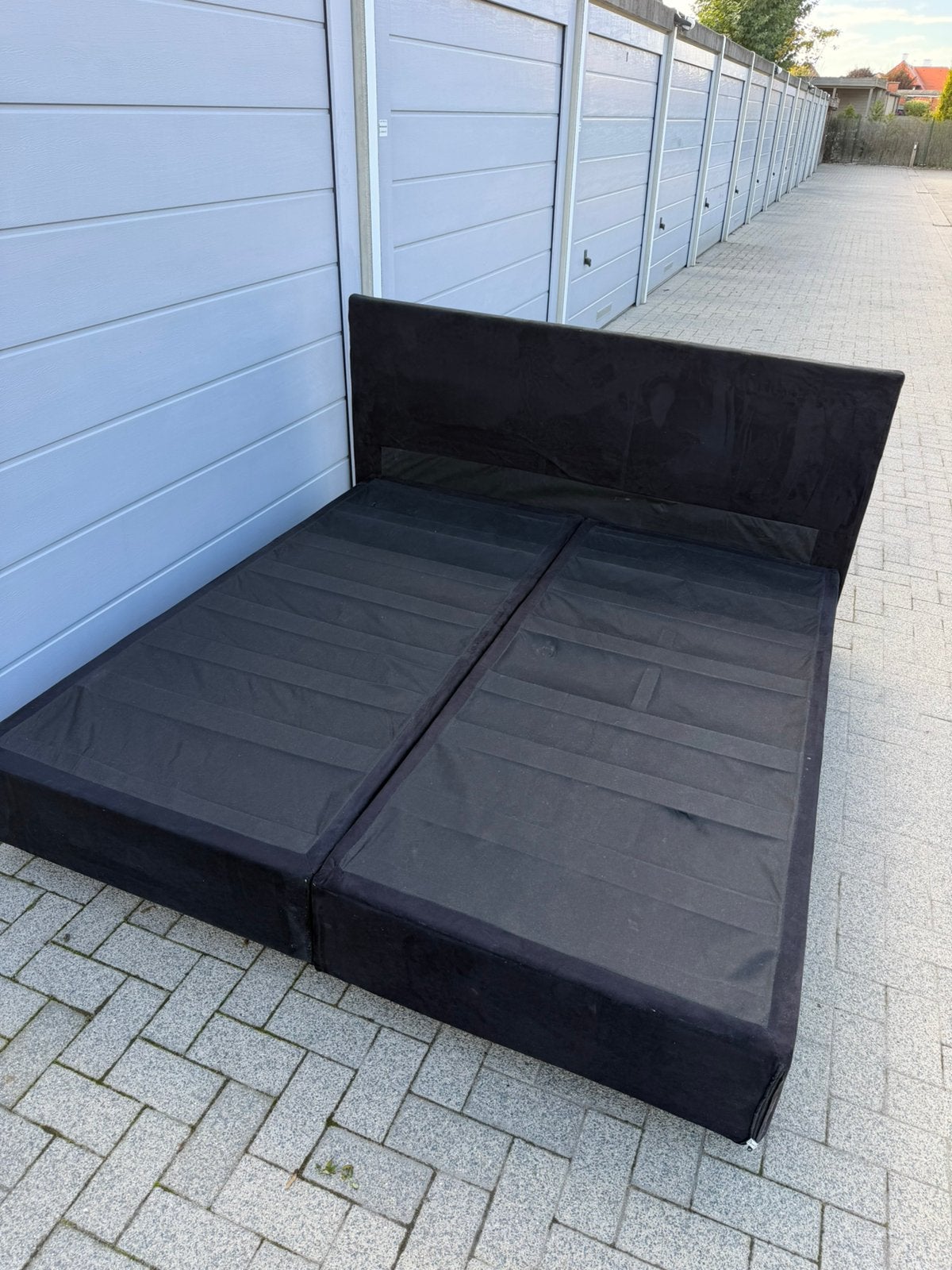 Bed, Huis en Inrichting, Ophalen, Gebruikt, Zwart, Tweepersoons