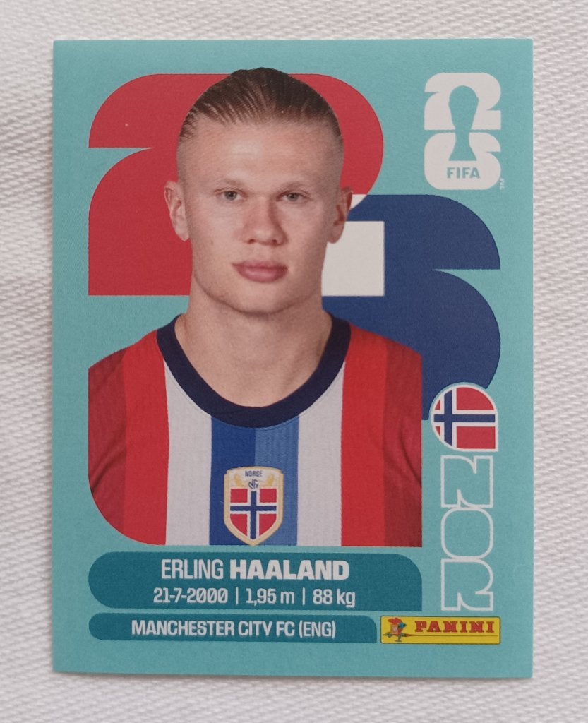 Sticker Erling Haaland - WK 2026, Ophalen of Verzenden, Zo goed als nieuw, Sticker