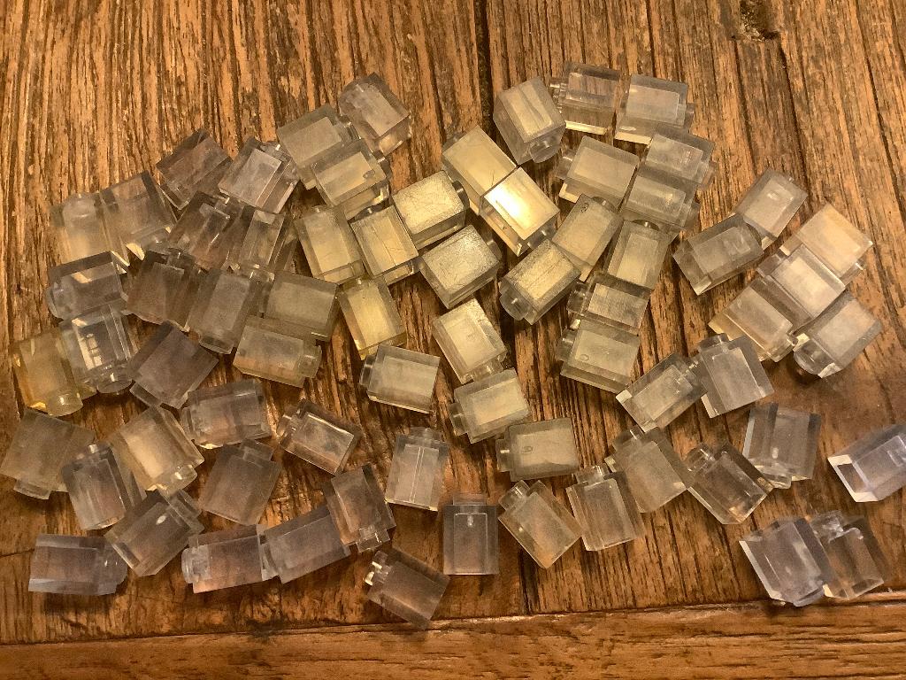 Lego blokjes 1x1 trans clear 69 stuks / 437-7, Enlèvement ou Envoi, Utilisé, Briques en vrac, Lego