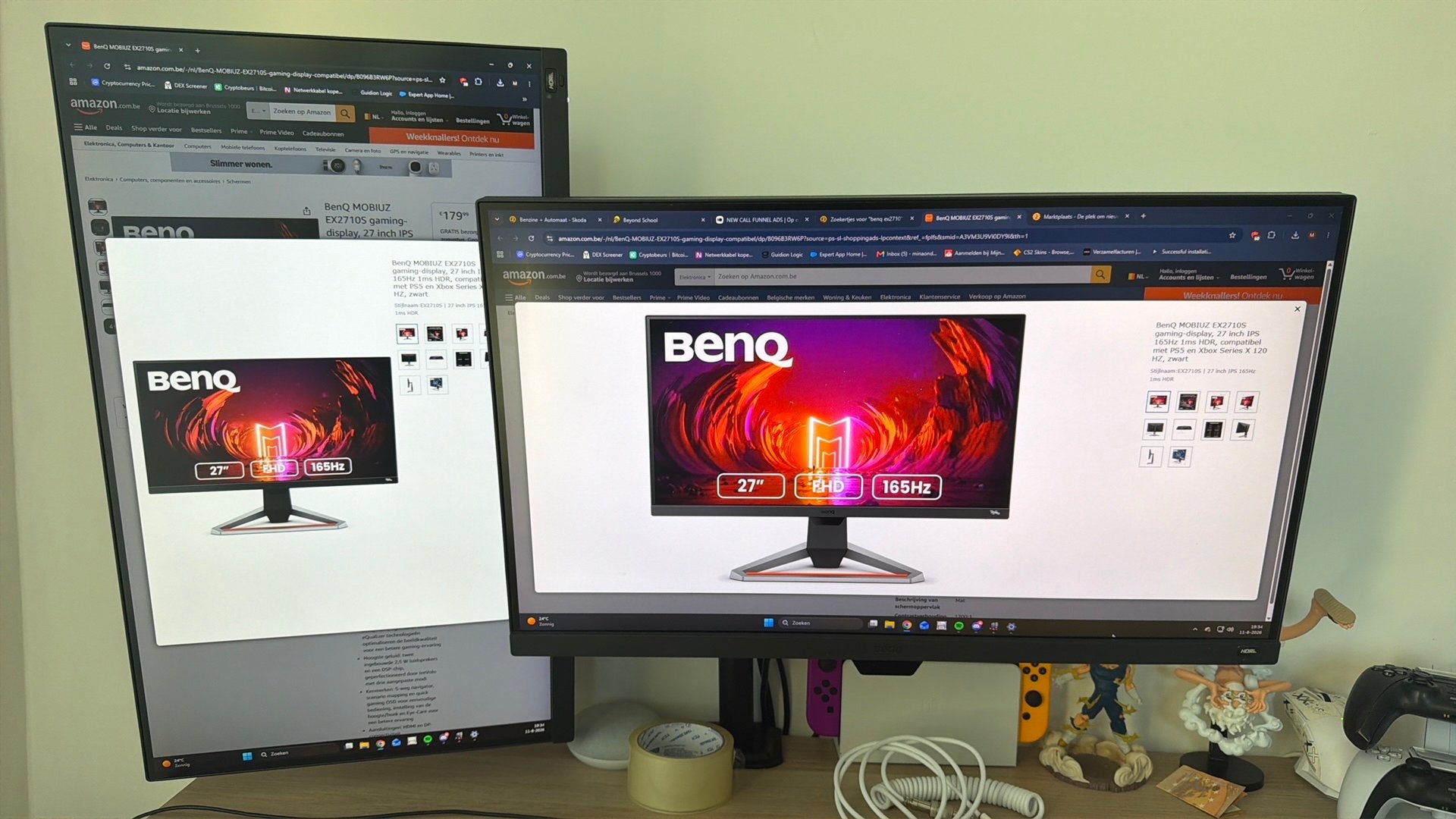 Benq Mobiuz EX2710S Gaming Monitor, Computers en Software, Ingebouwde speakers, 101 t/m 150 Hz, Full HD, Zo goed als nieuw