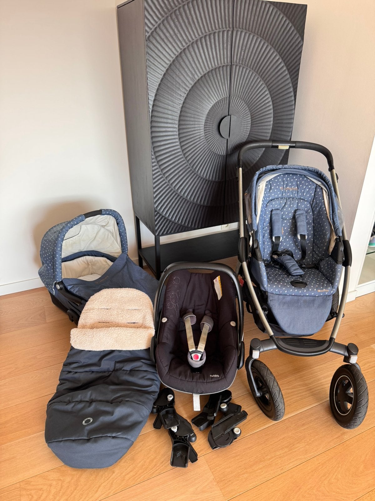Complete Maxi-Cosi 3-in-1 Kinderwagen Set + Isofix Base, Kinderen en Baby's, Ophalen, Gebruikt, Kinderwagen, Maxi-Cosi