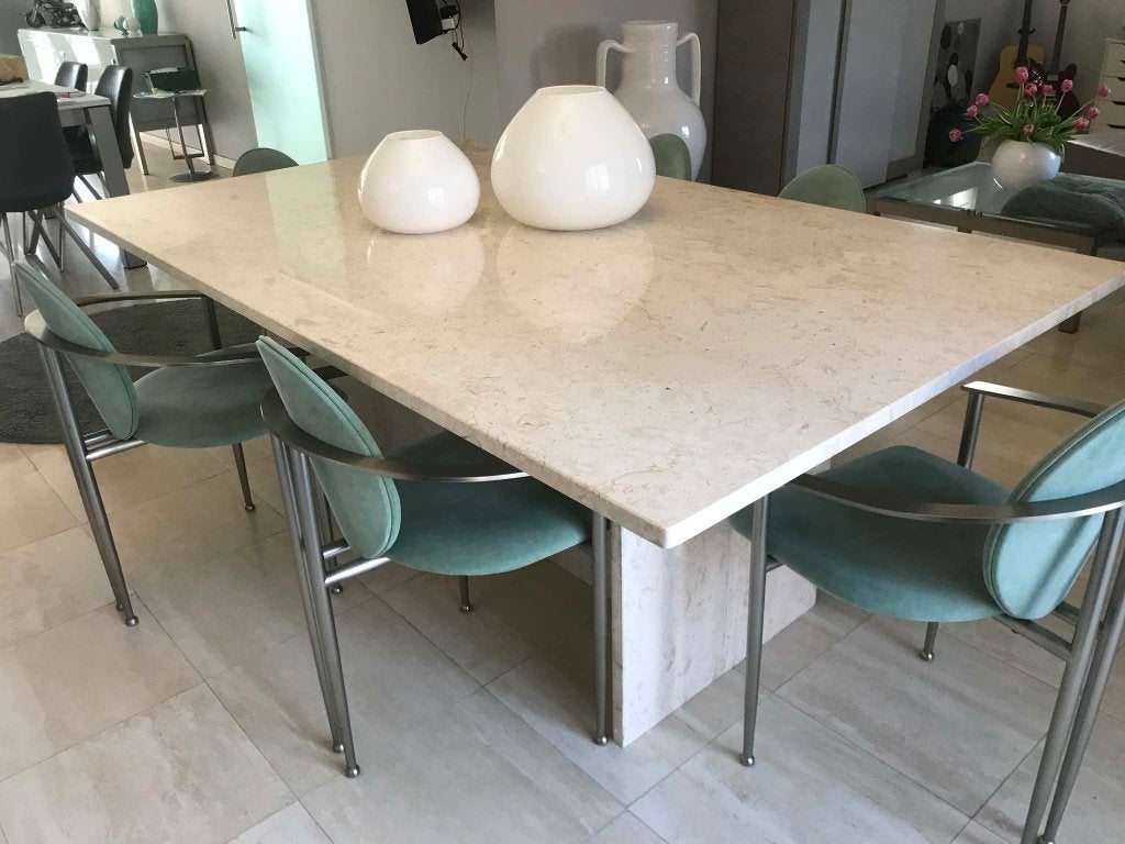 table marbre, Maison & Meubles, Tables | Tables de salon, 200 cm ou plus, Comme neuf, 100 à 150 cm, Enlèvement
